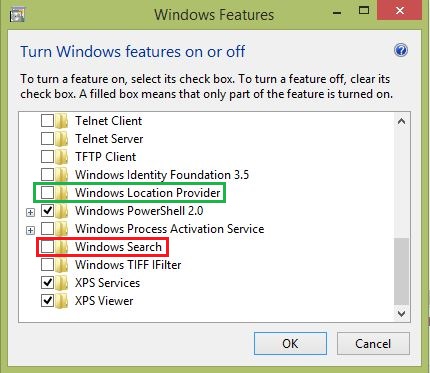 Windows features